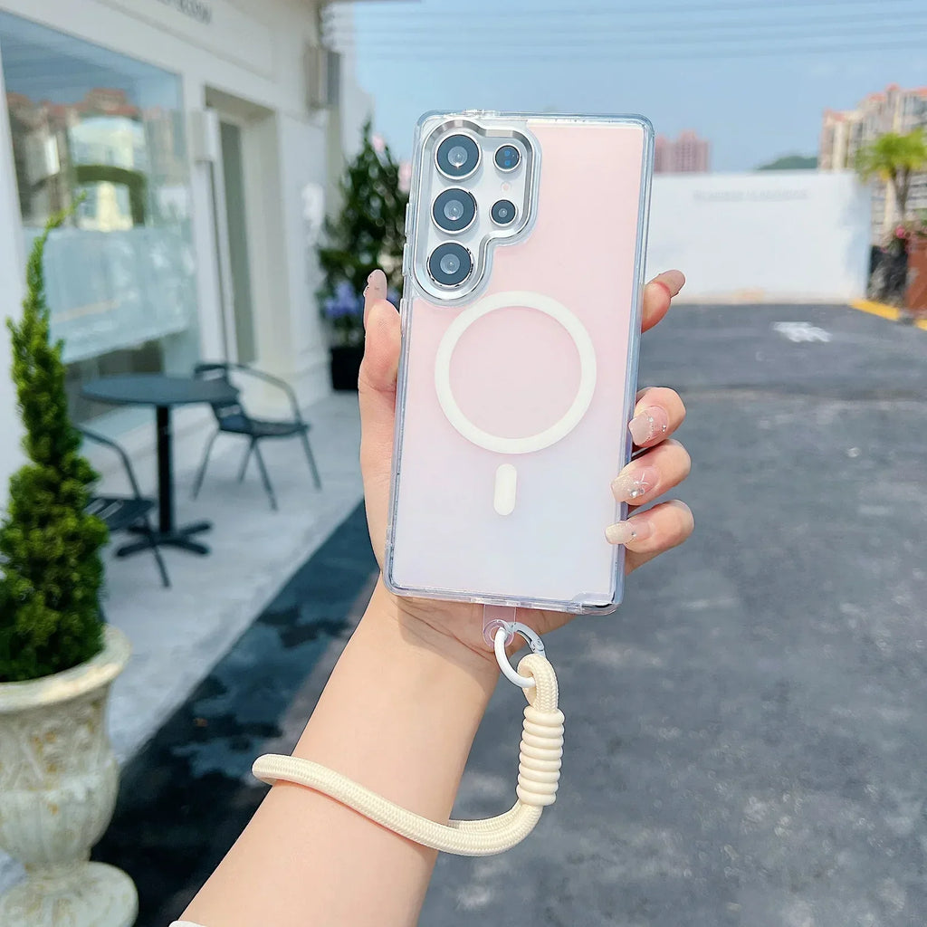 Aurora MagSafe Compatible Case With Lanyard - White