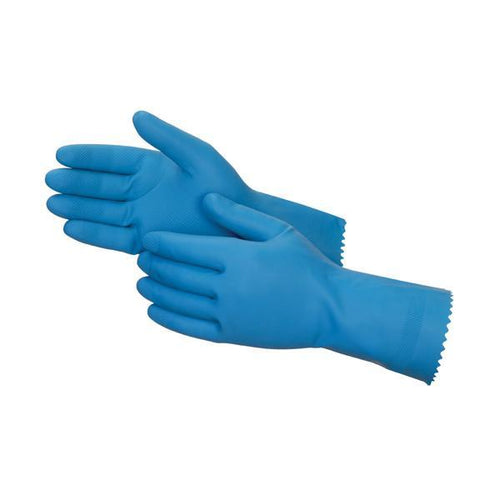 '- Cut Glove Reusable Rubber Hand Gloves (Blue) - 1 pc