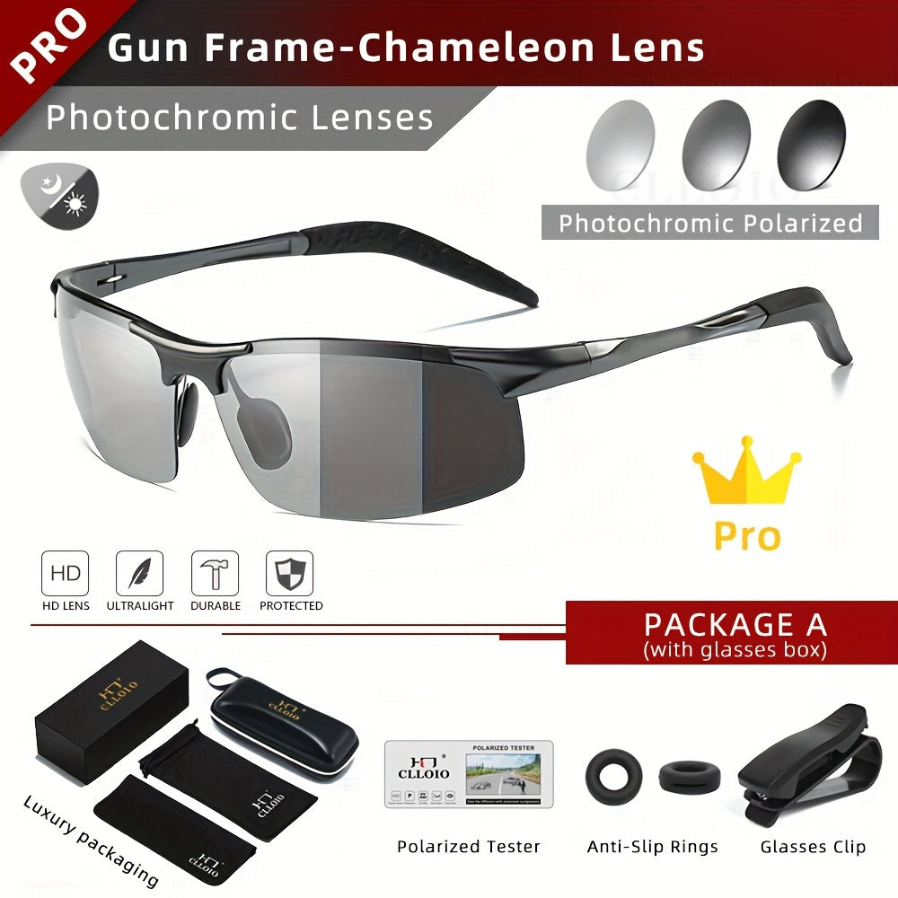 Aluminum Frame Fashion Glasses – Polarized Photochromic Sunglasses