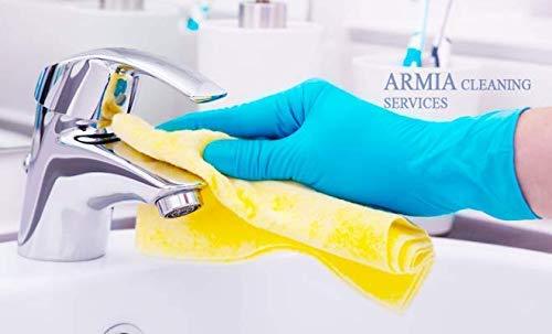 '- Flock line Reusable Rubber Hand Gloves (Blue) - 1pc