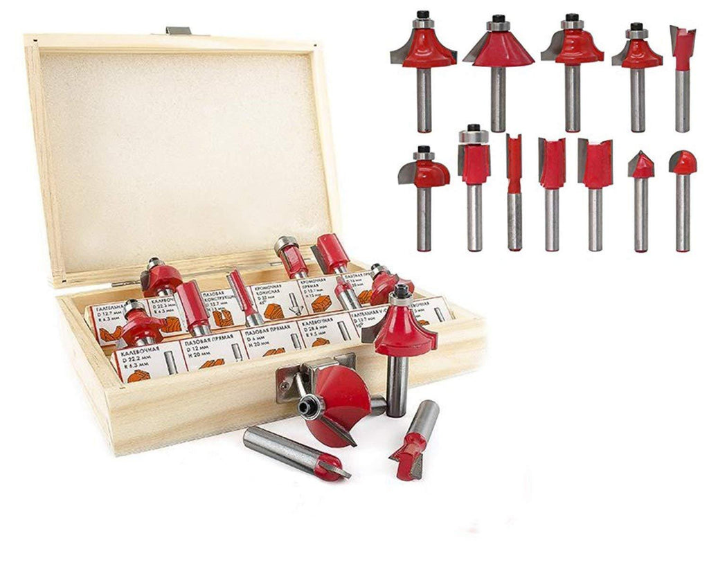 '-12/15pcs Milling Cutter Router Bit Set