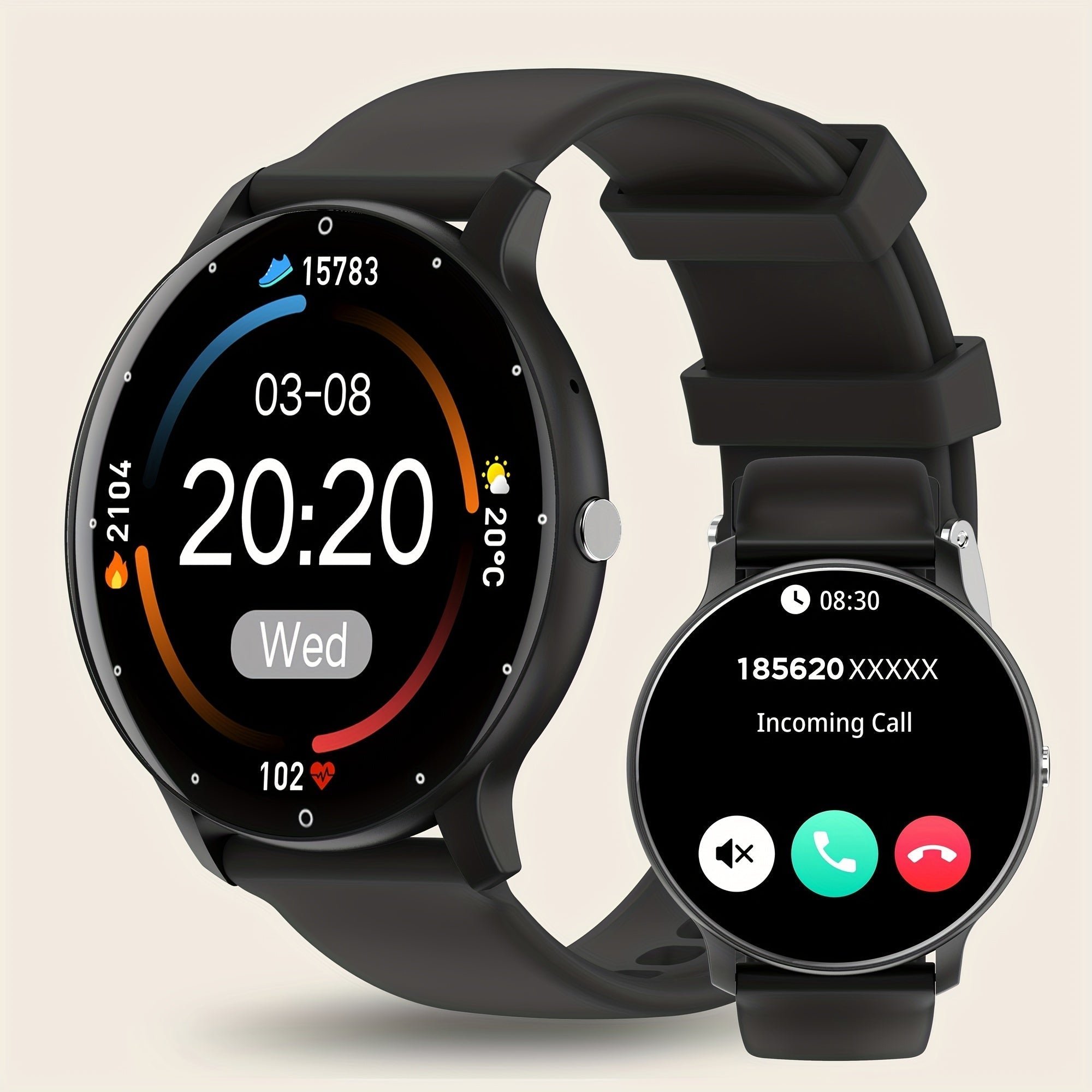 1.52"HD Round Screen Sport Smart Watch for Men and Women