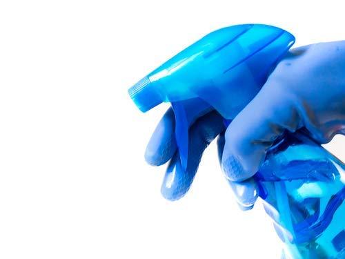 '- Flock line Reusable Rubber Hand Gloves (Blue) - 1pc