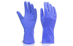 '- Flock line Reusable Rubber Hand Gloves (Blue) - 1pc