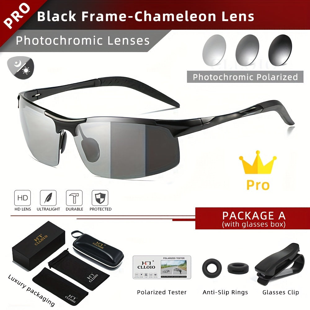 Aluminum Frame Fashion Glasses – Polarized Photochromic Sunglasses