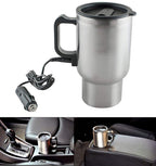 '-12V Car Charging Electric Kettle Mug (Silver)