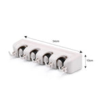 4-Layer Mop and Broom Holder, Garden Tool Organizer, Multipurpose Wall Mounted 