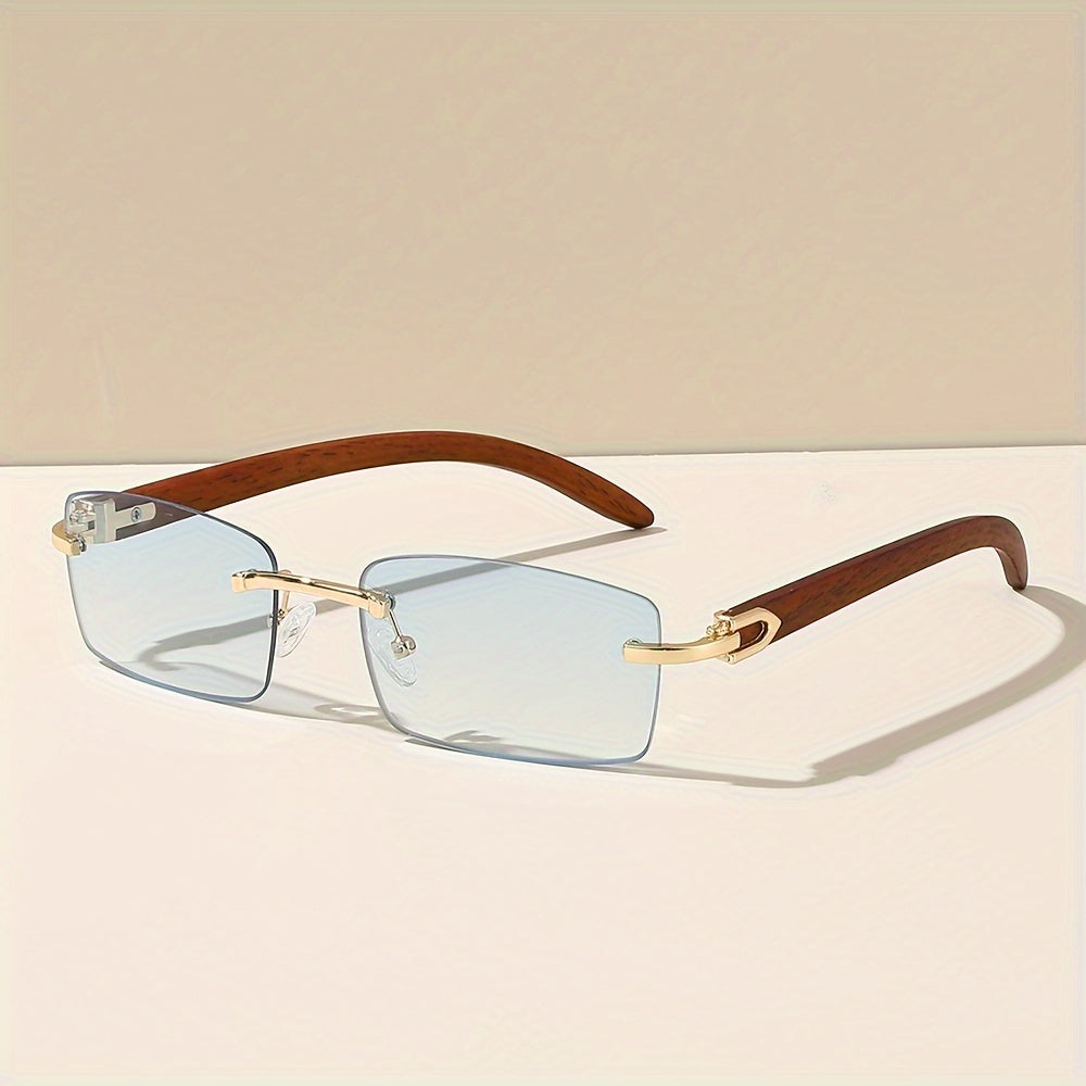 6 Pairs Trendy Rectangle Rimless Vintage Style Sunglasses
